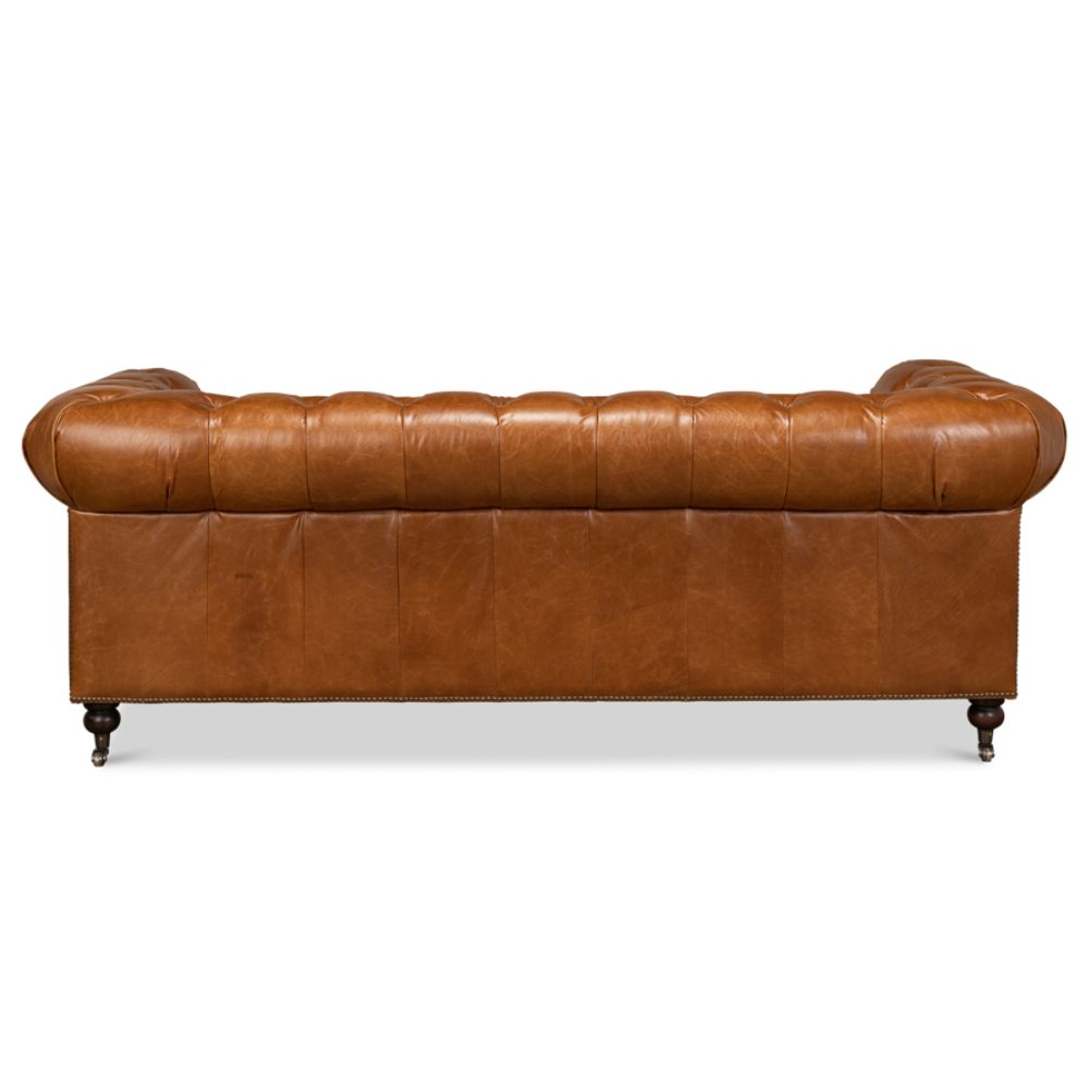 Tufted English Club Chesterfield Leather Sofa