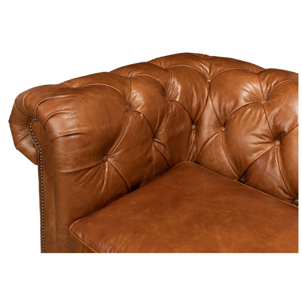 Tufted English Club Chesterfield Leather Sofa