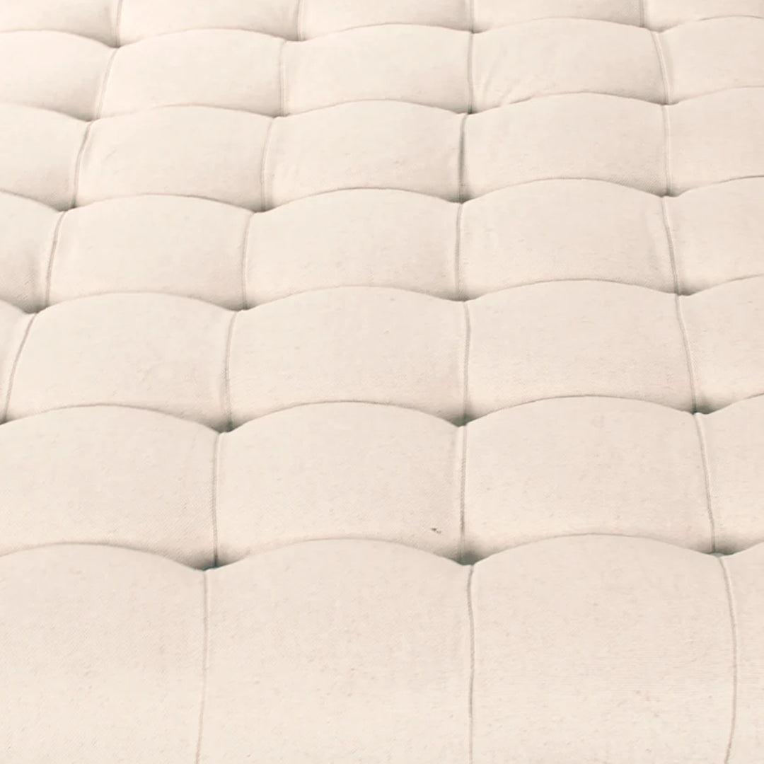 Shabby Chic Tufted Off-White Ottoman