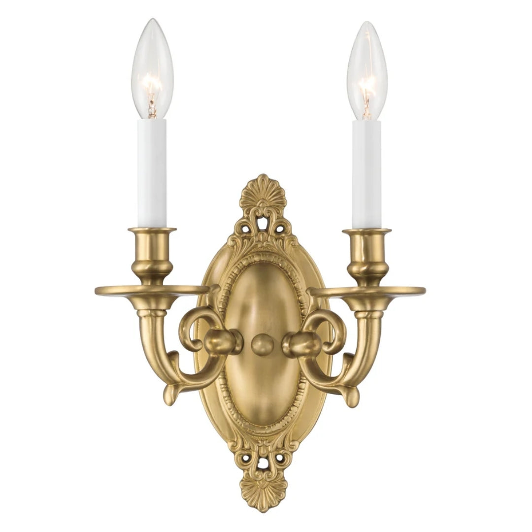 Twin Heritage Brass Candle Wall Sconce