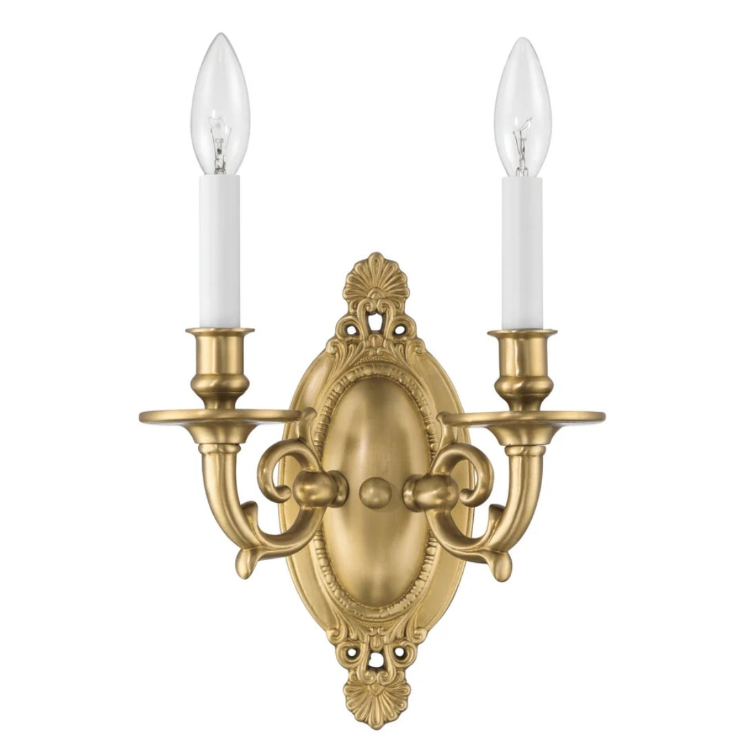 Twin Heritage Brass Candle Wall Sconce