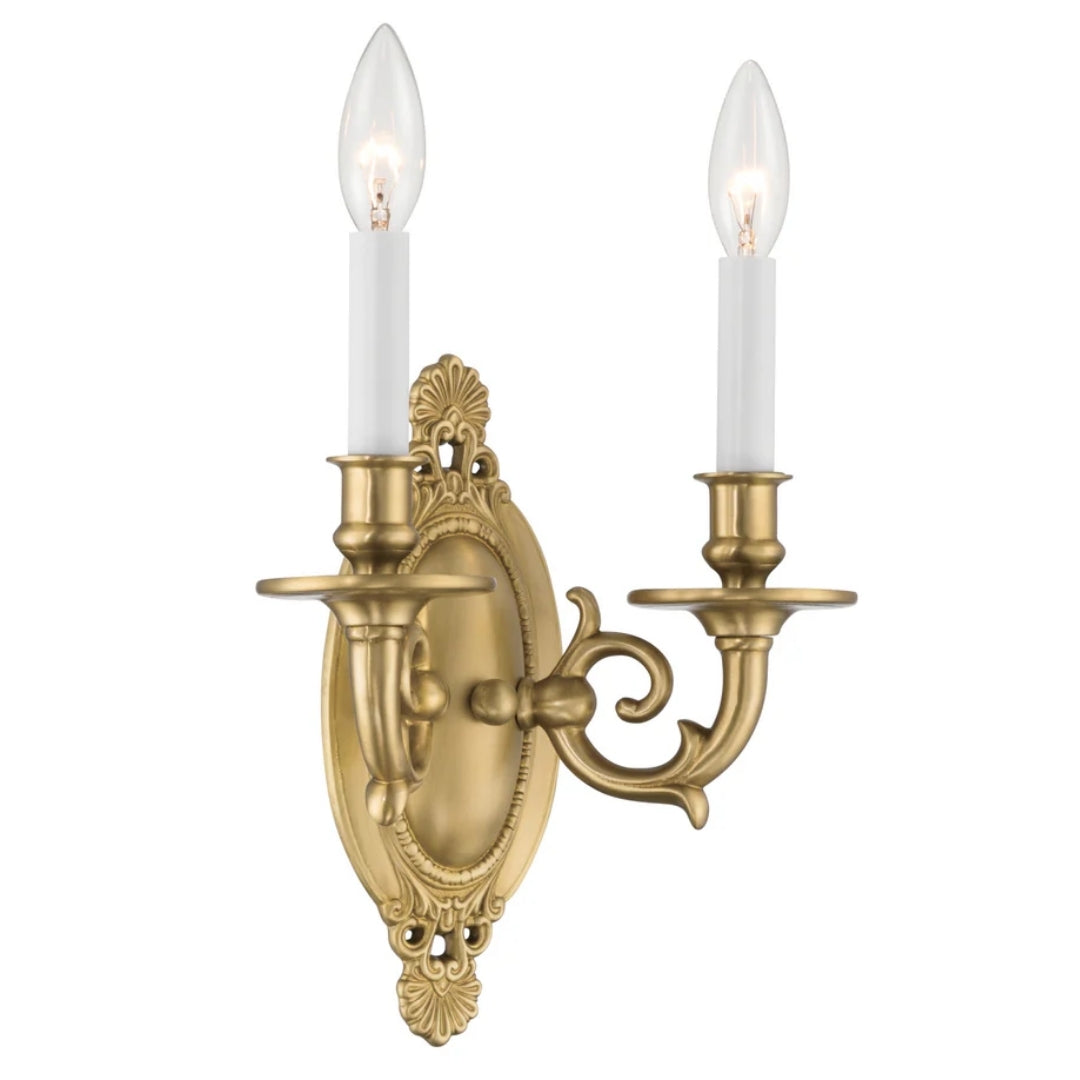 Twin Heritage Brass Candle Wall Sconce