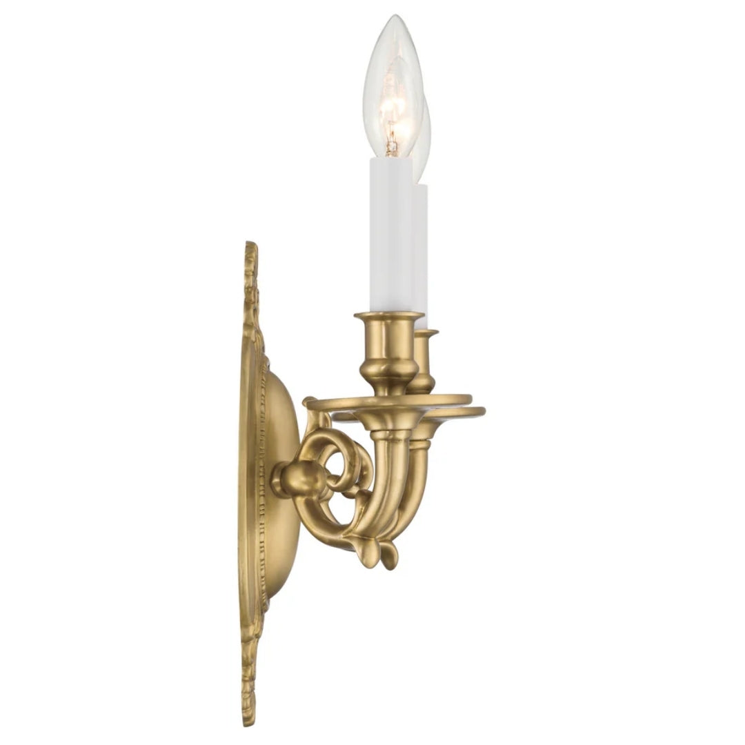 Twin Heritage Brass Candle Wall Sconce