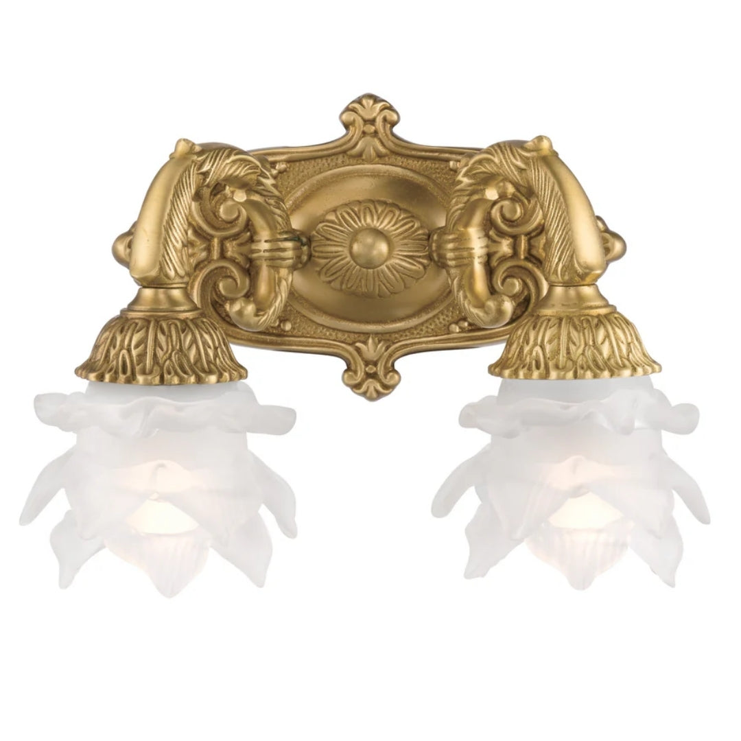 Double Maison Royale Brass Floral Wall Sconce