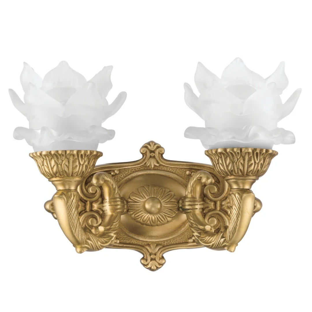 Double Maison Royale Brass Floral Wall Sconce