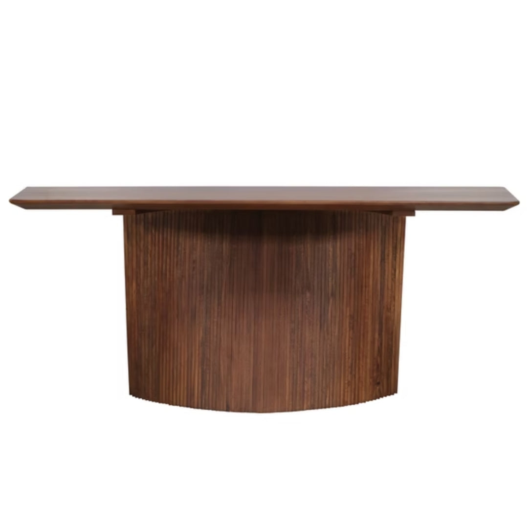 Sculptural Fluted Wood Console Table