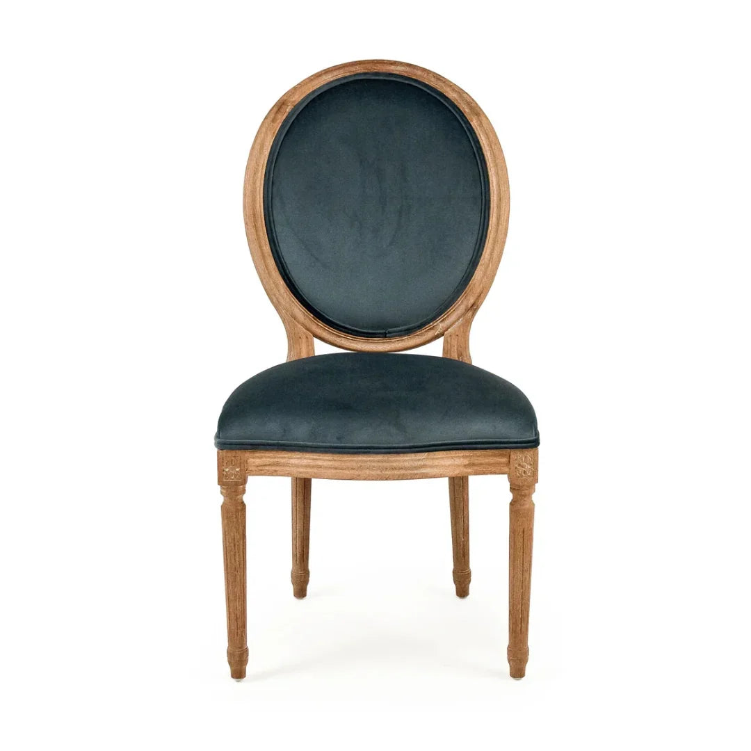 Teal French Medallion Dining Chair