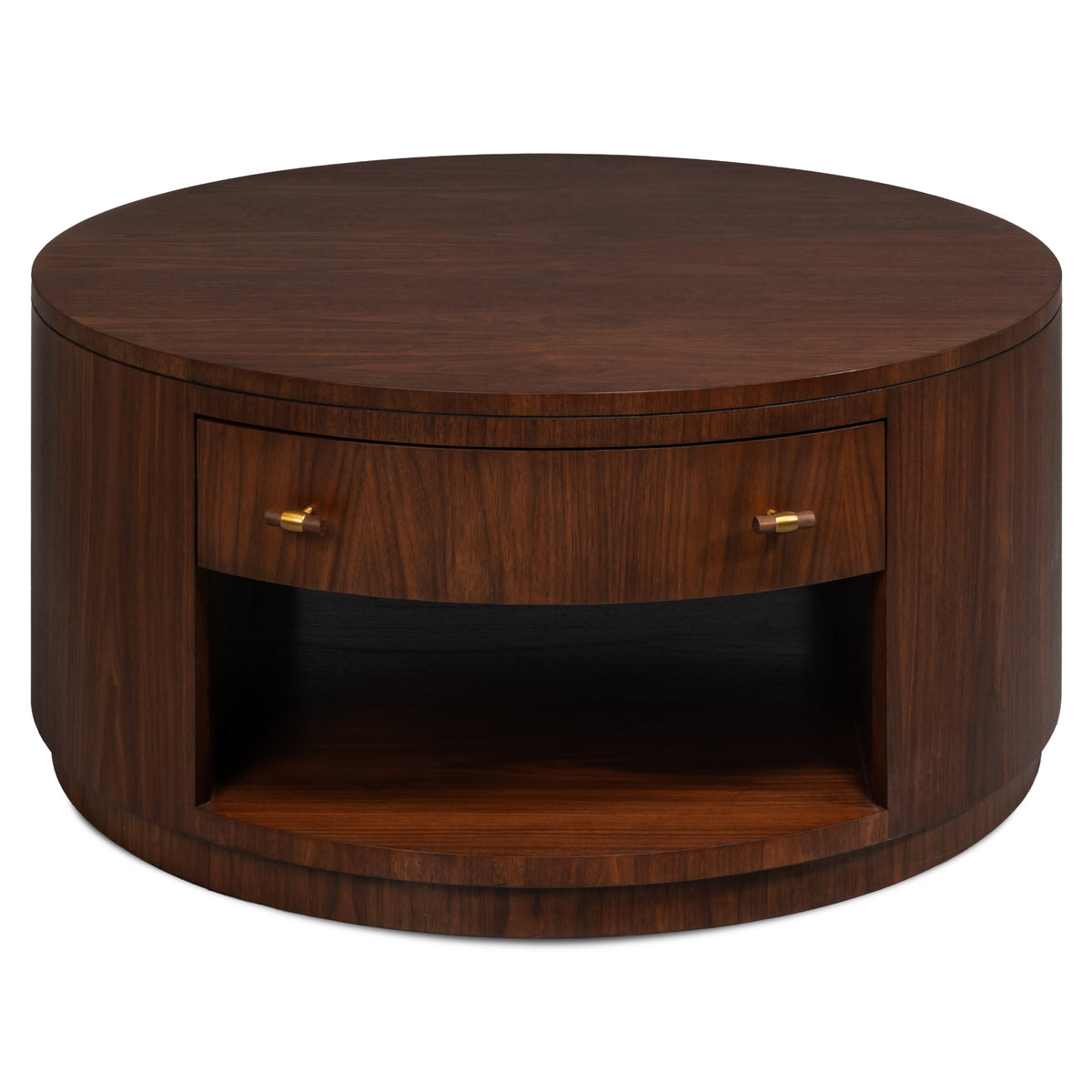 Small Round Dark Walnut Coffee Table