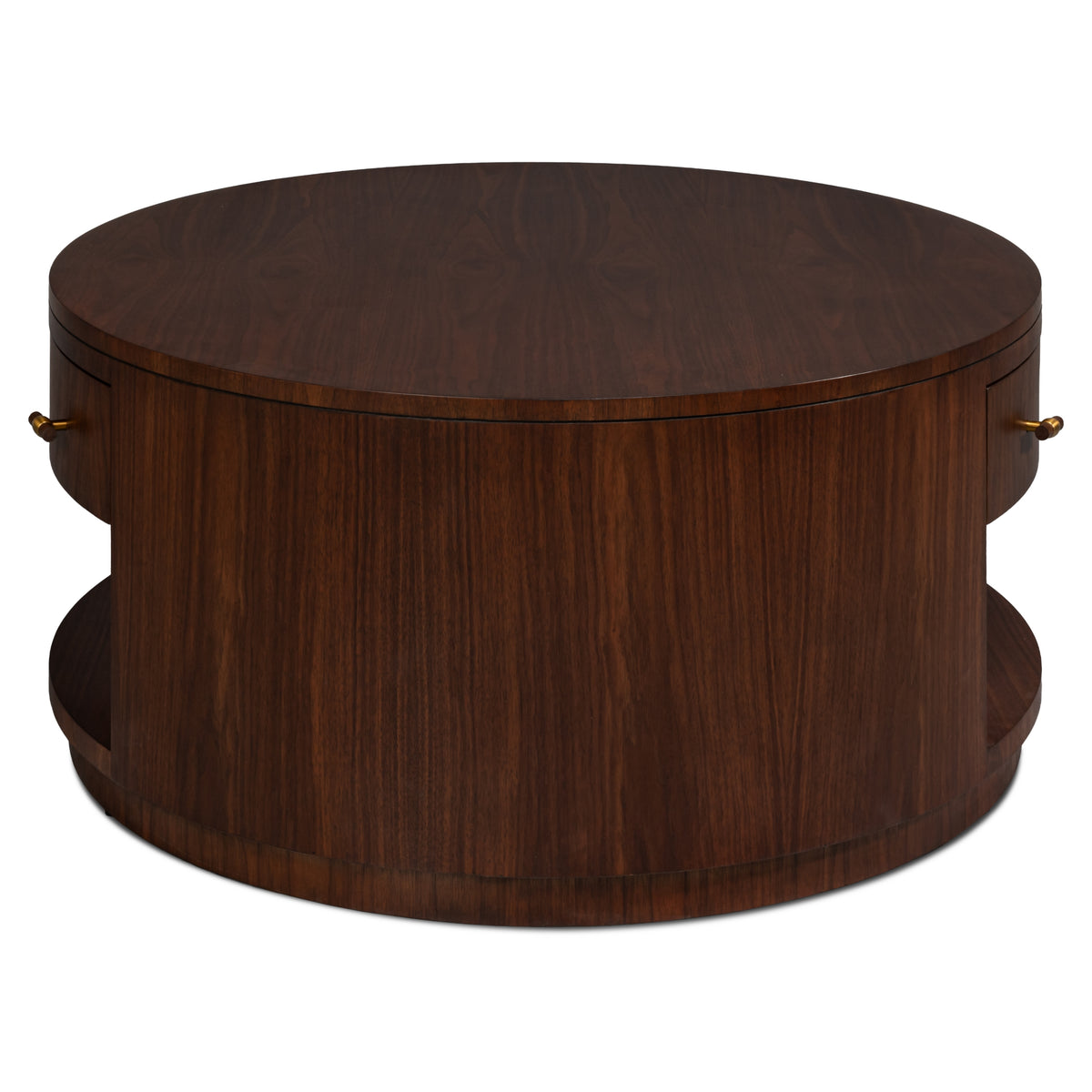 Small Round Dark Walnut Coffee Table