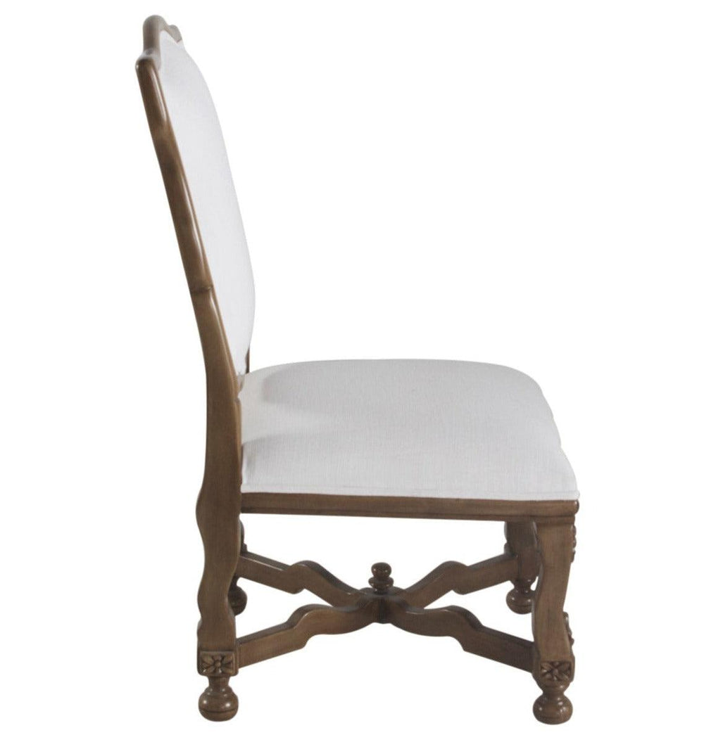 Chair Rounded Finial Victoria Finial Stretcher Dining Chair | European Chateau Dining Chair