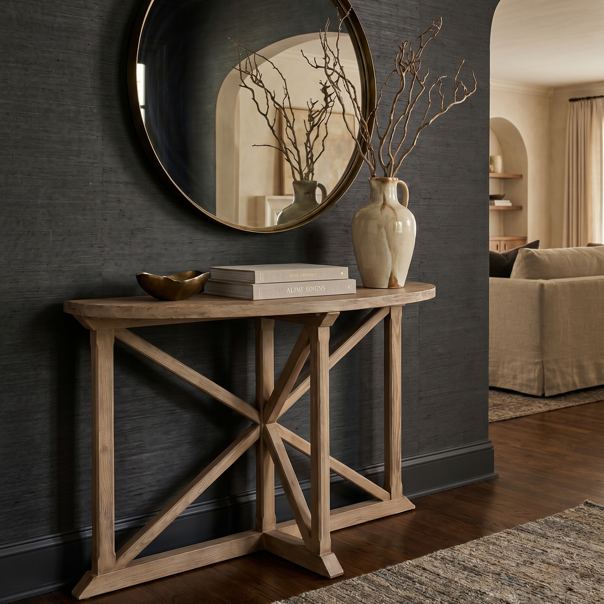 Vineyards Half-Moon Console Table
