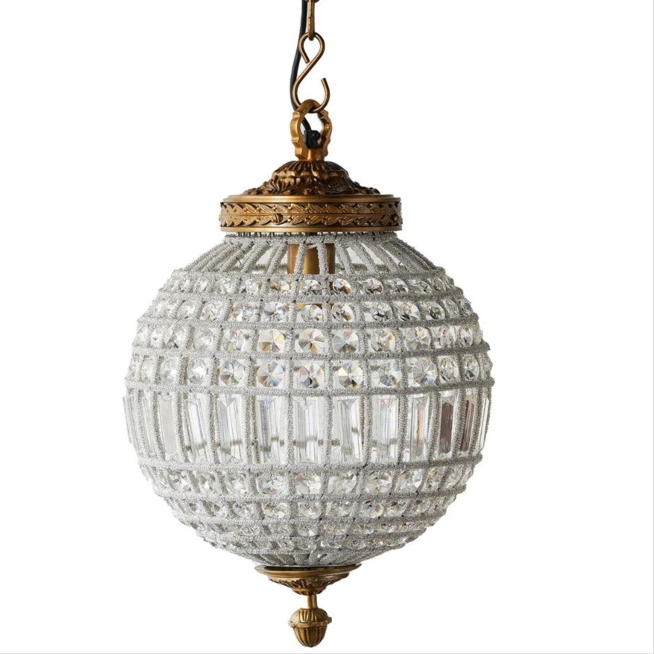 Vintage Crystal Globe Chandelier