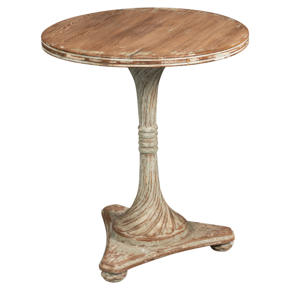 Rustic French Pedestal Side Table