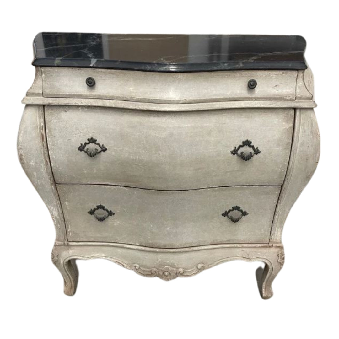 Curvy Marble Top Bombe Chest