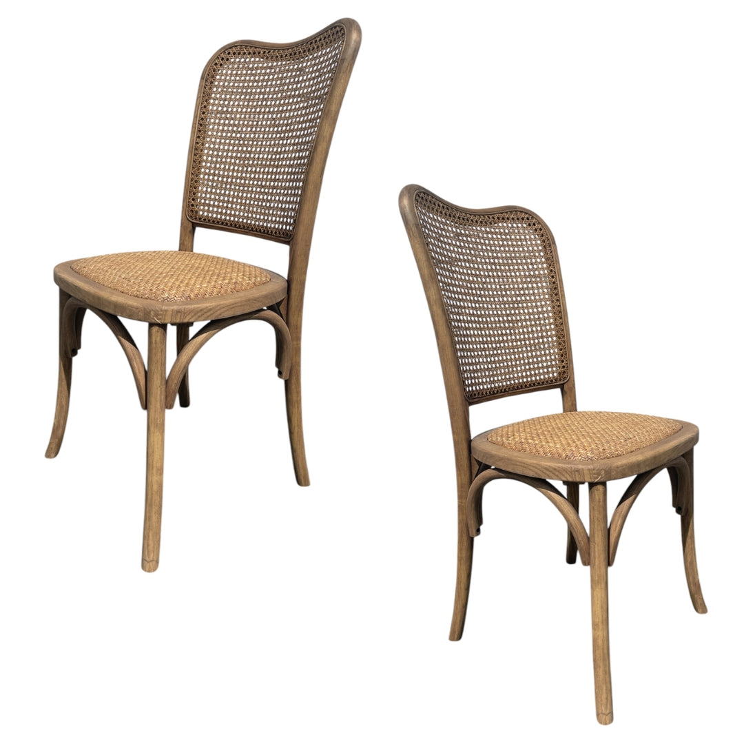 Curved Cane Back Bistro Chair