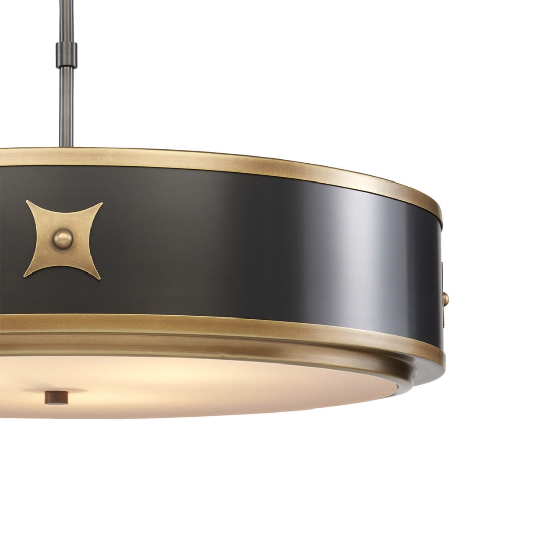 Regal Noir Metallic Drum Shape Pendant