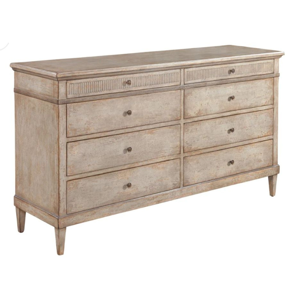 Weathered 8-Drawer Wood Dresser