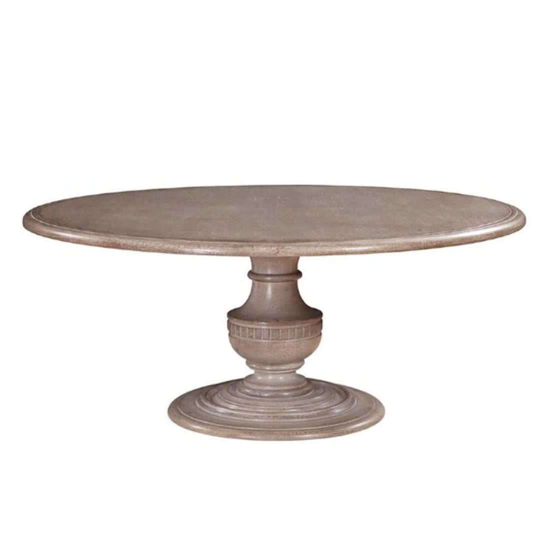 Sculpted Rustic Painted Pedestal Table