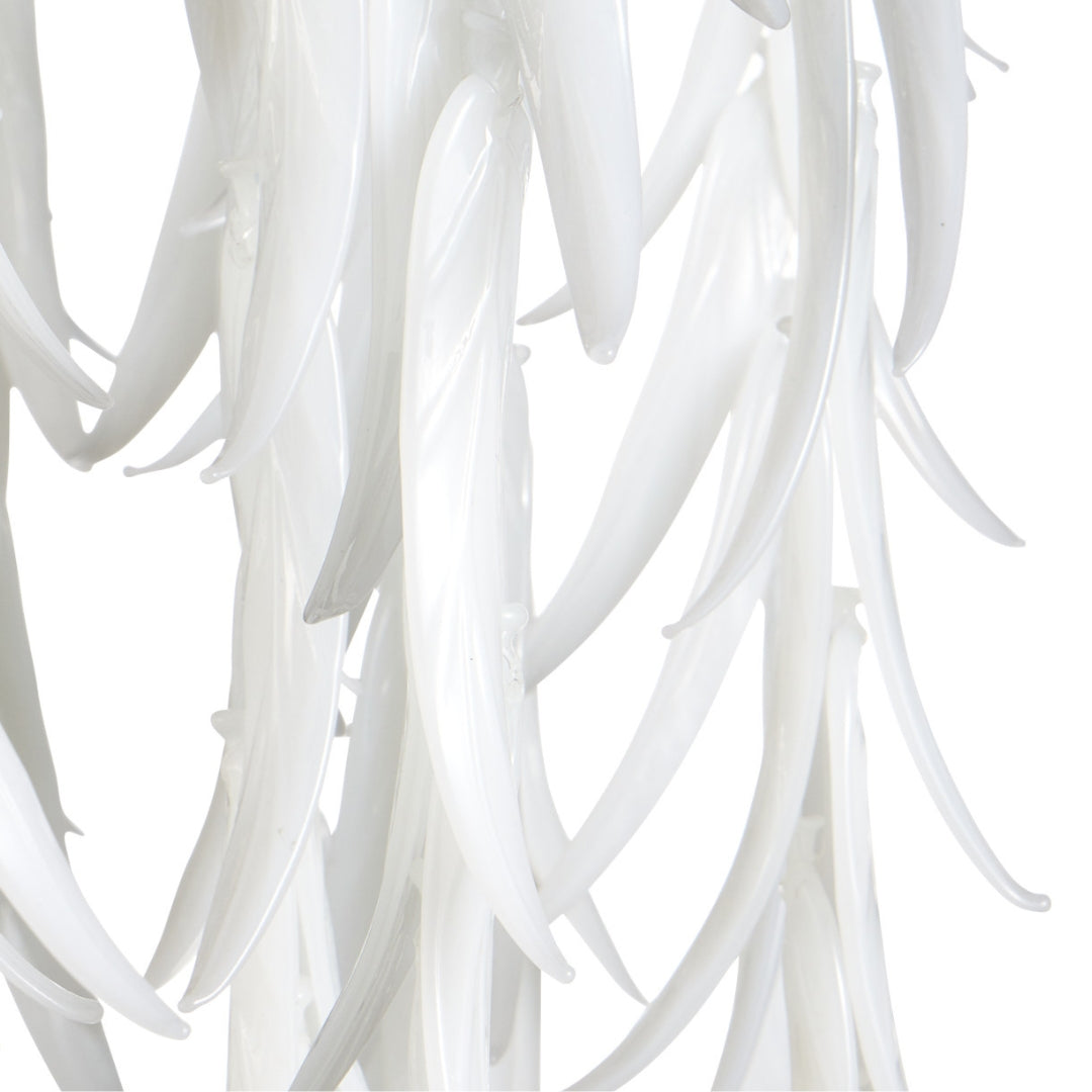 Weeping Willow White Glass Chandelier