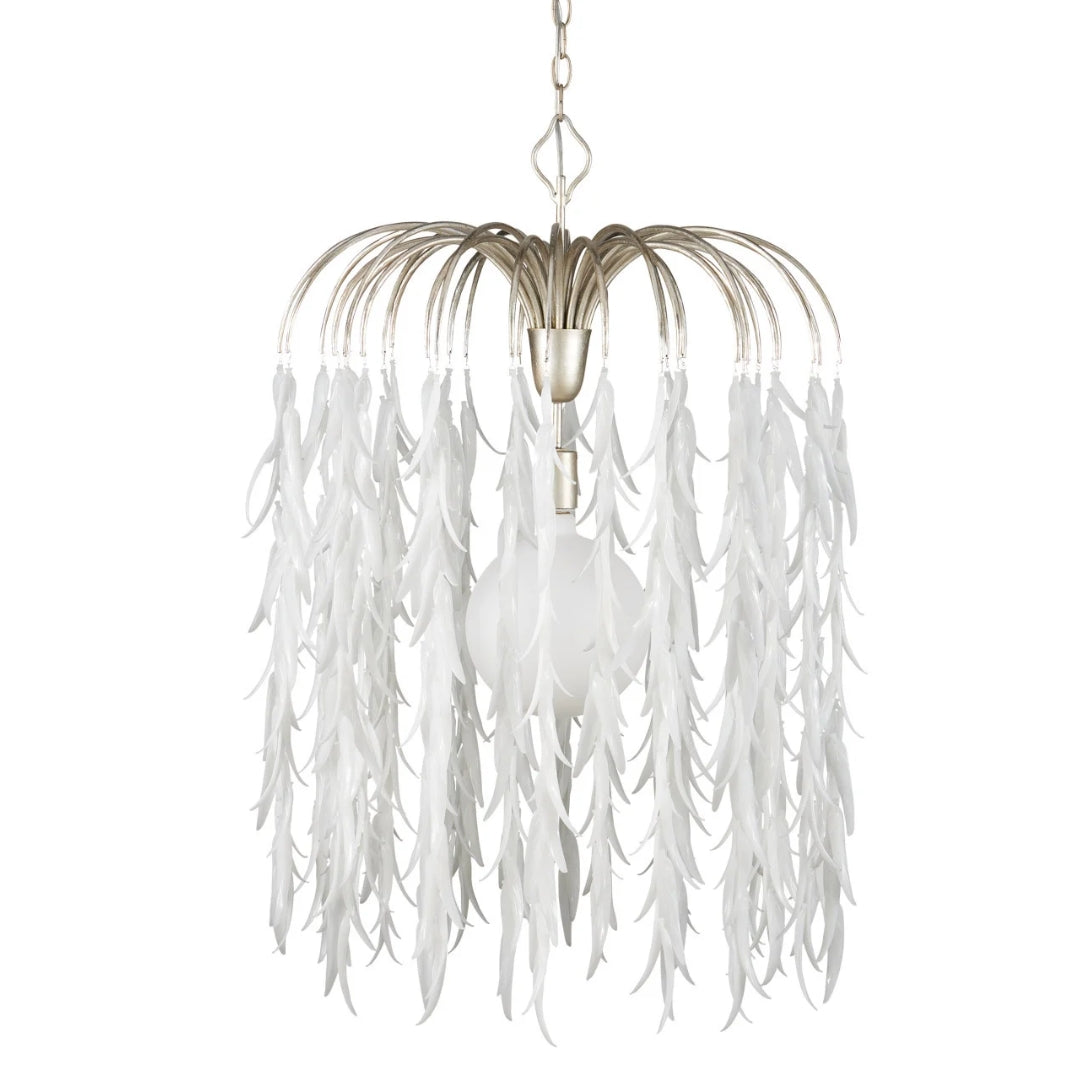 Weeping Willow White Glass Chandelier