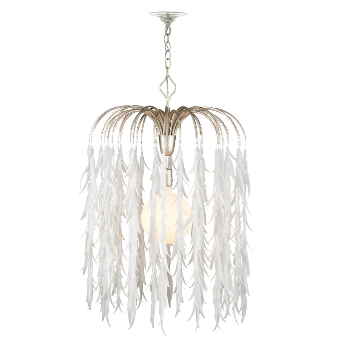 Weeping Willow White Glass Chandelier