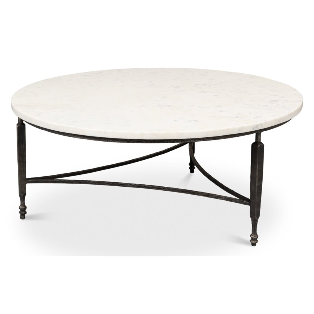 White Banswara Round Coffee Table