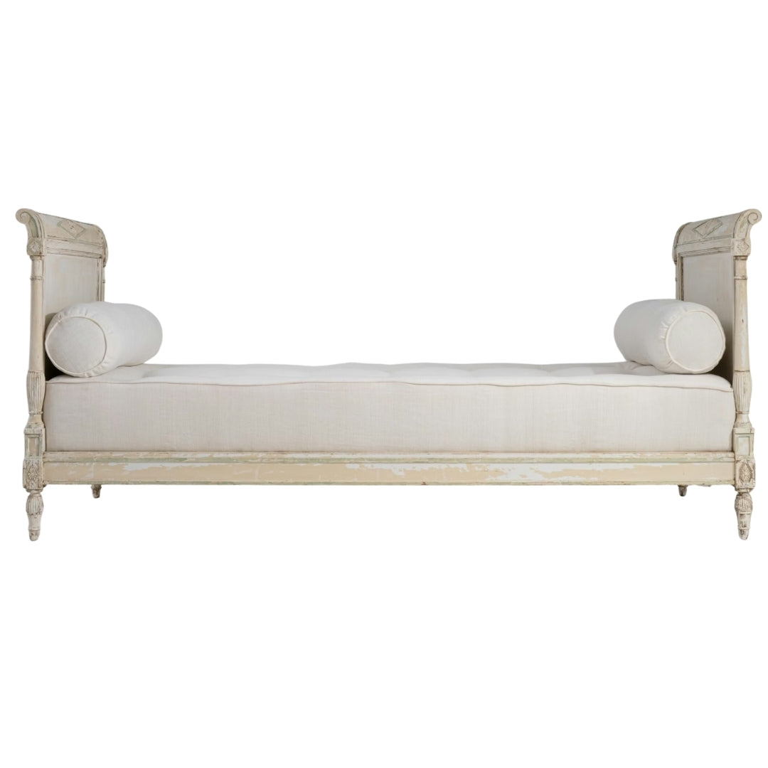 French Country Louis XVI Upholstered Daybed, Circa 1850