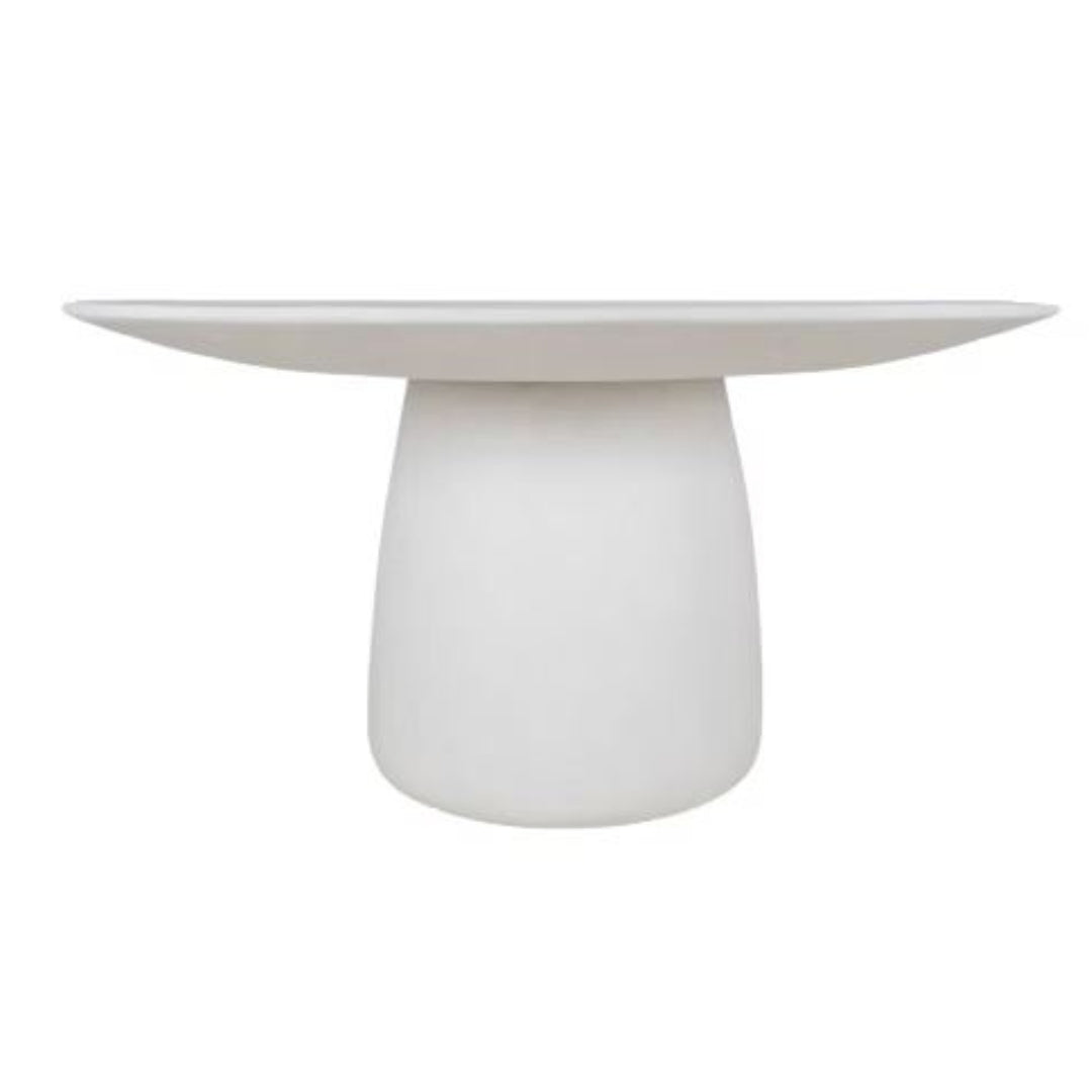 White Concrete Outdoor Dining Table
