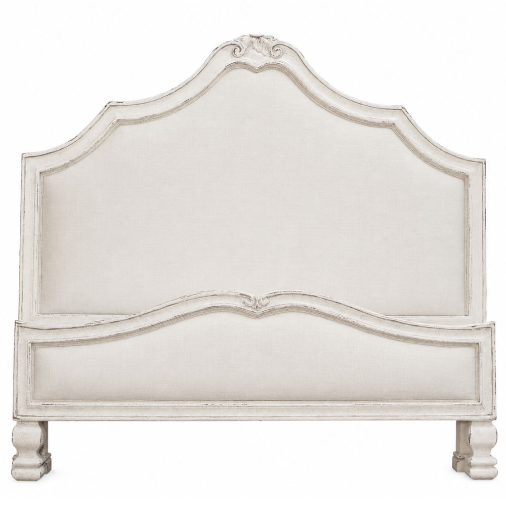 White French Shabby Chic Upholstered Bed