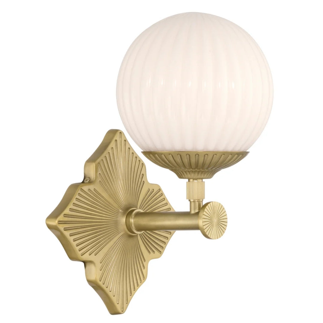White Globe Opal Wall Sconce