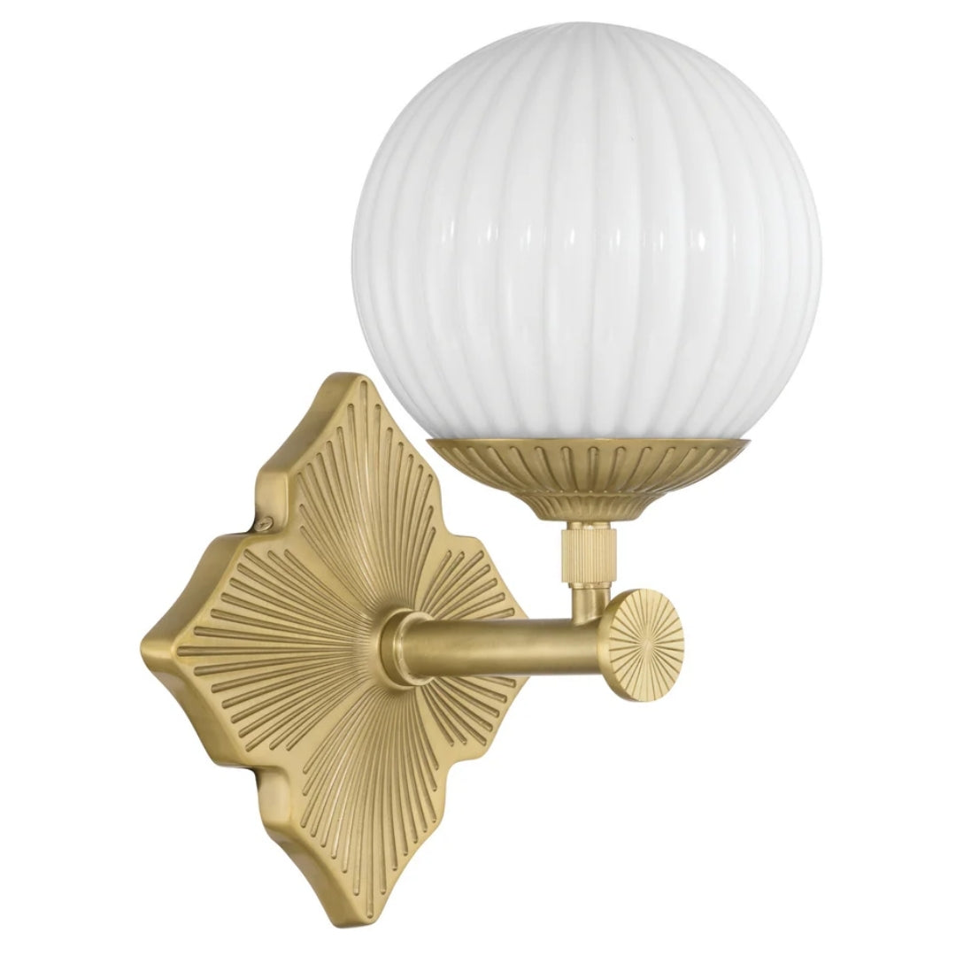White Globe Opal Wall Sconce