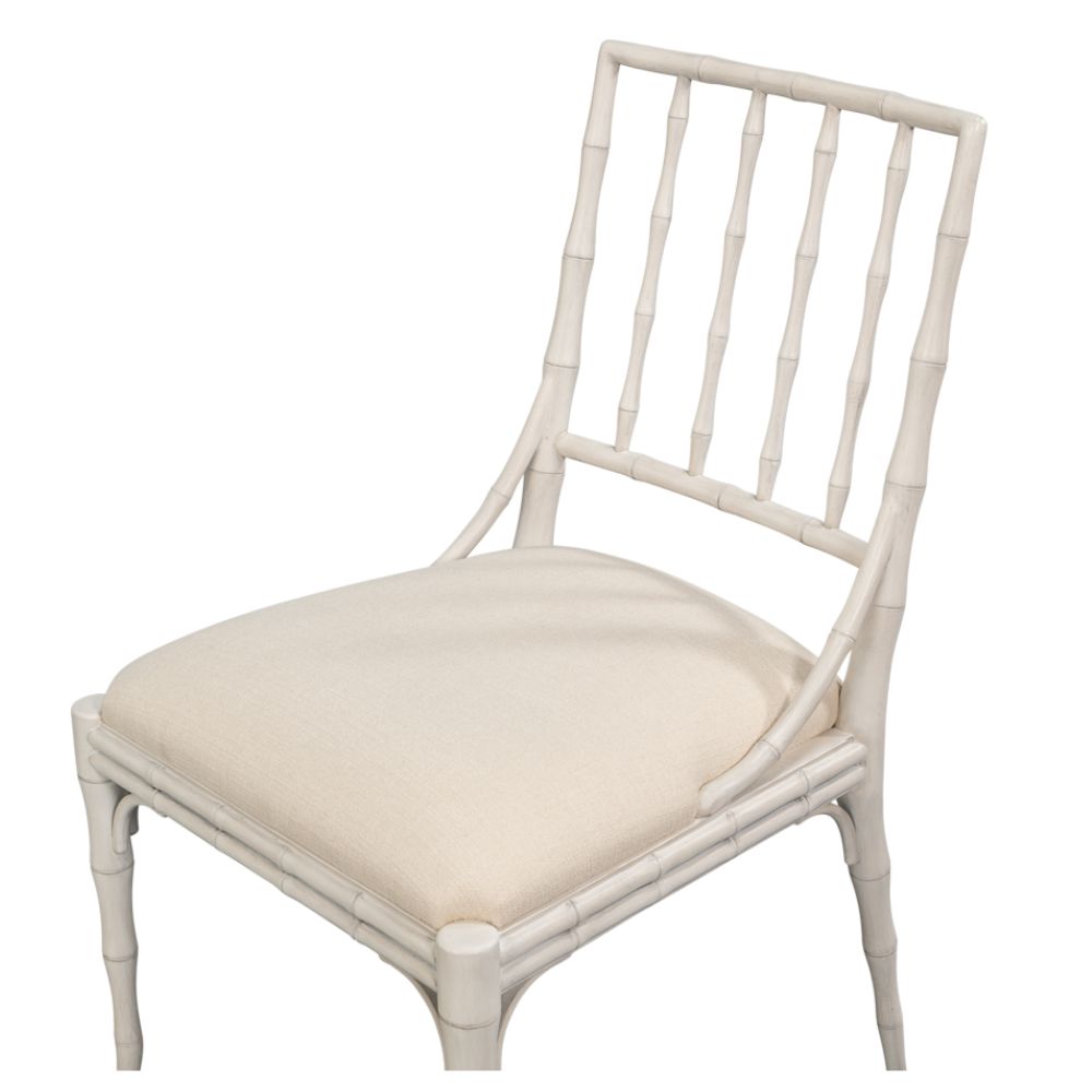 White Montclair Faux Bamboo Dining Chair
