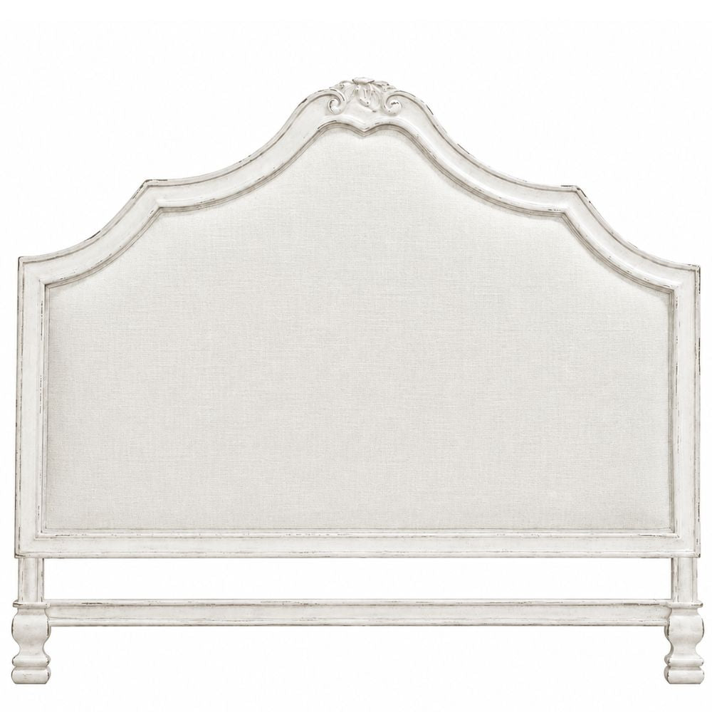 White French Shabby Chic Upholstered Bed