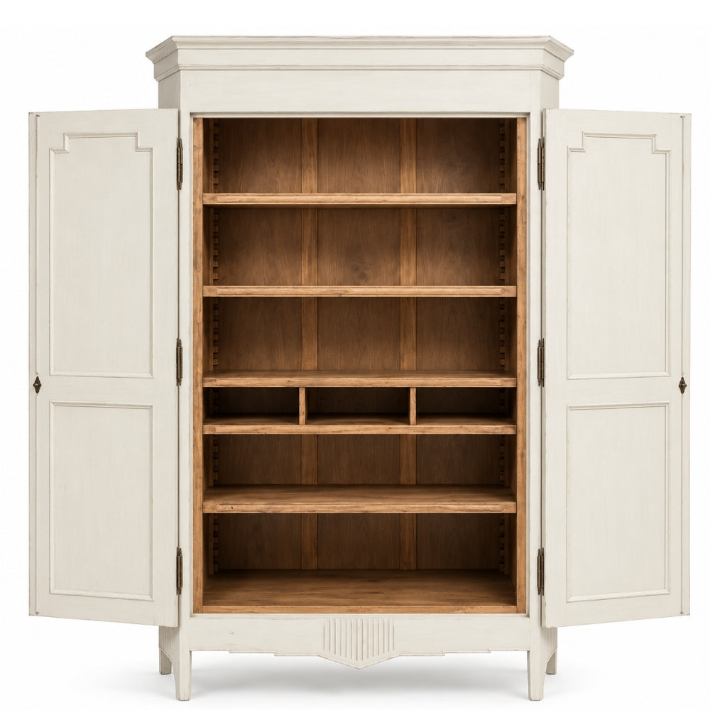 Regal French White Panel Armoire