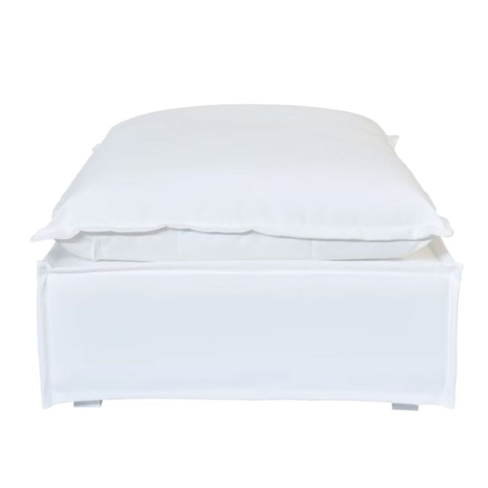 White Slipcover Indoor Outdoor Ottoman