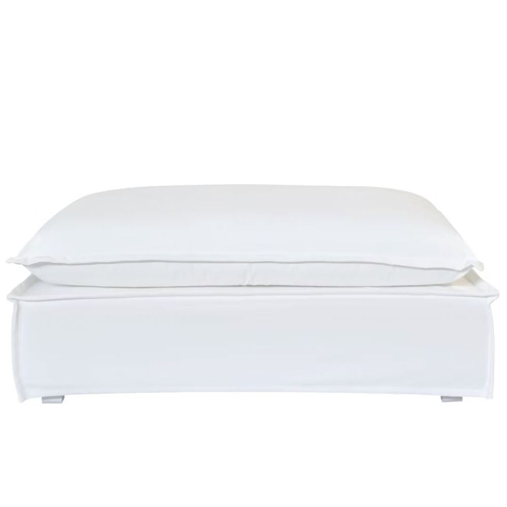 White Slipcover Indoor Outdoor Ottoman