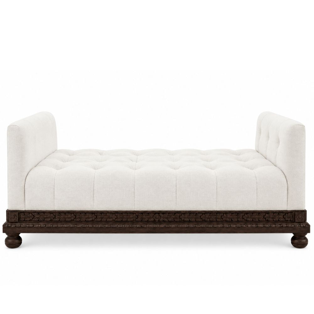 Wood Platform Chaise Tufted Sofa Daybed