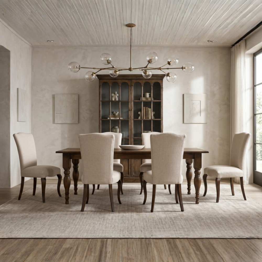 Contemporary French White Dining Chair