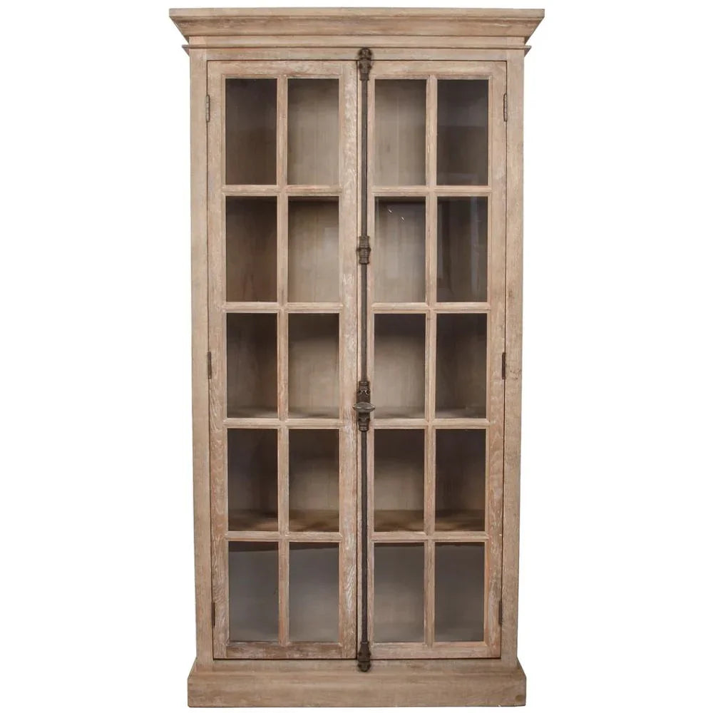 Weathered Provence Glass Library Cabinet
