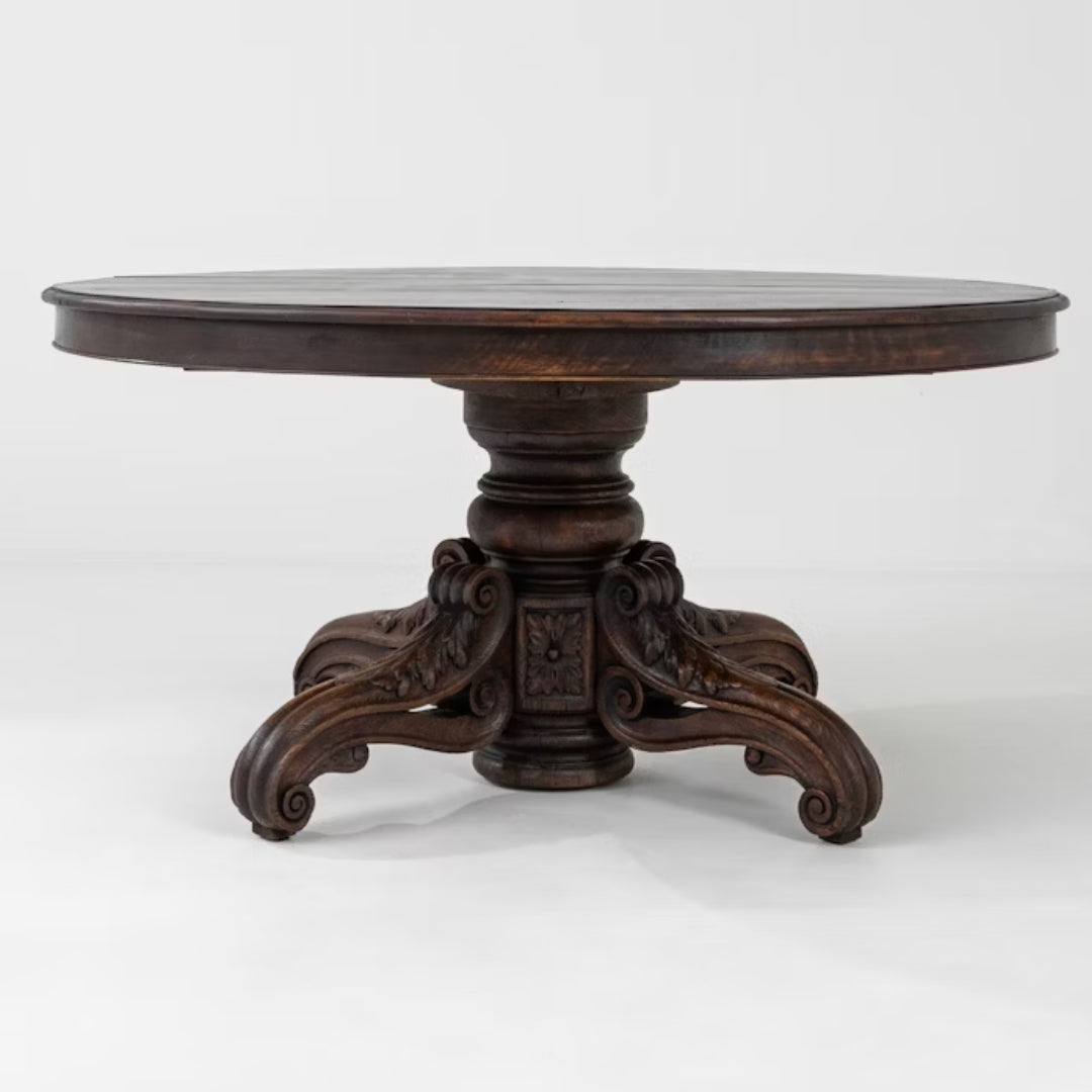 French Ornate Pedestal Dining Table - Circa 1860