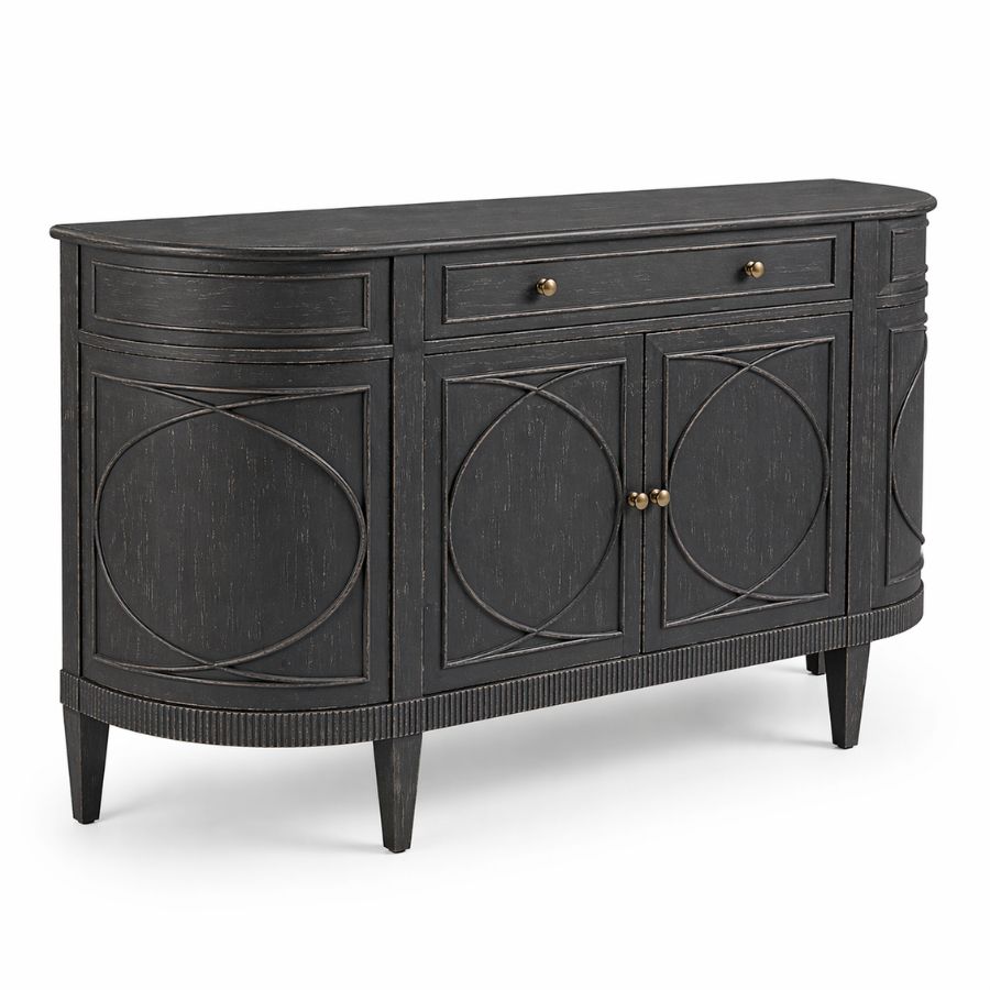 Elegant Curved White Sideboard
