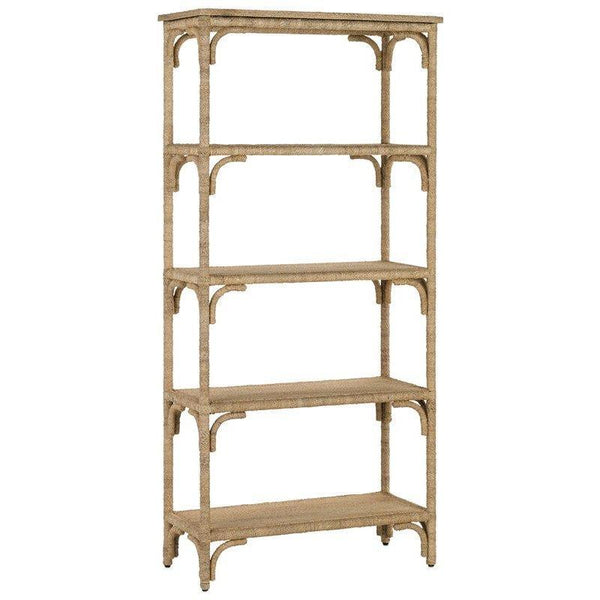Abaca Braided Rope Tall Shelf with Five Shelves