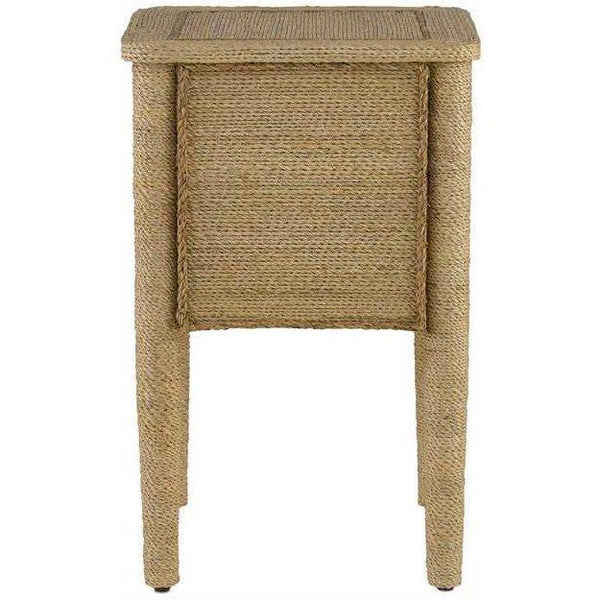 Abaca Rope Small Coastal Nightstand with 2 Drawers