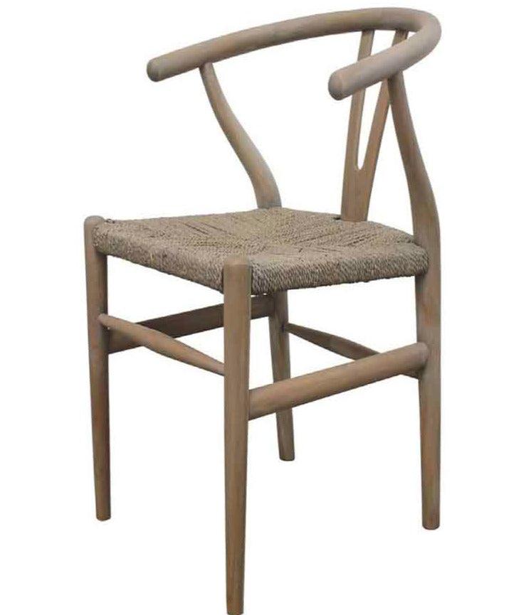 Aged Brown Wishbone Rush Seat Counter Stool - Belle Escape