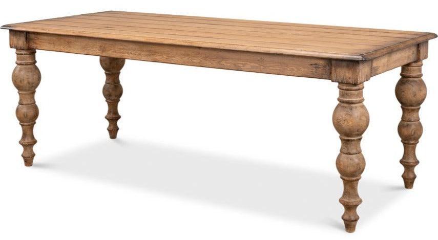 Aged Chestnut Planked Dining Table - Belle Escape