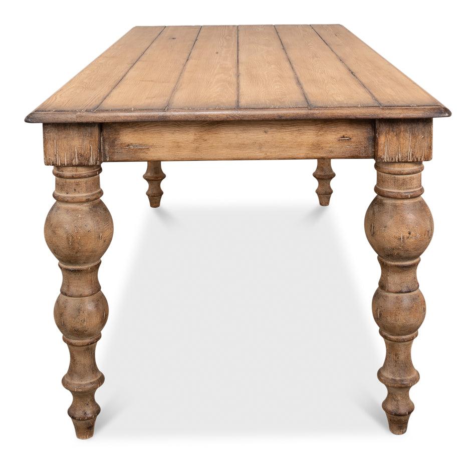 Aged Chestnut Planked Dining Table - Belle Escape