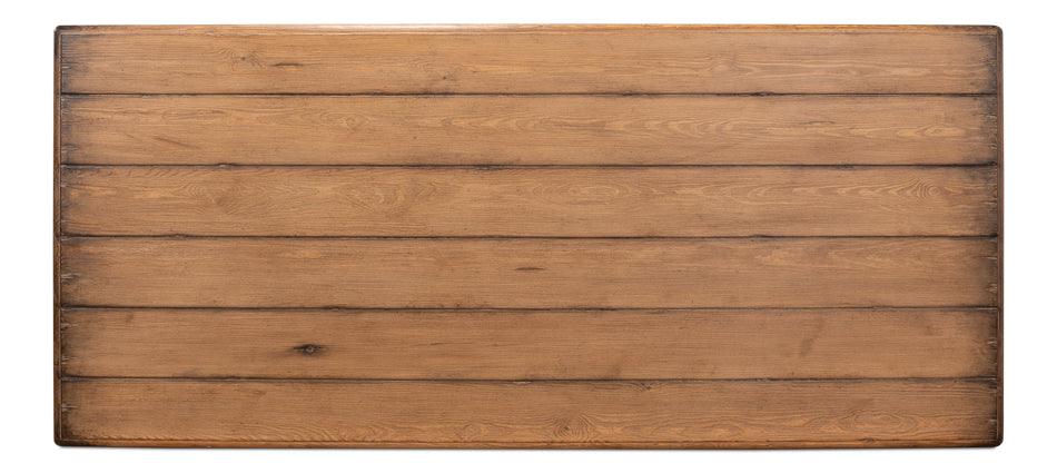 Aged Chestnut Planked Dining Table - Belle Escape