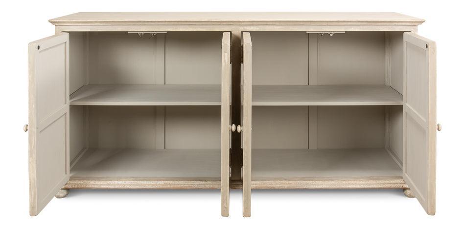Aged Gray Pie Crust Door Cabinet - Belle Escape