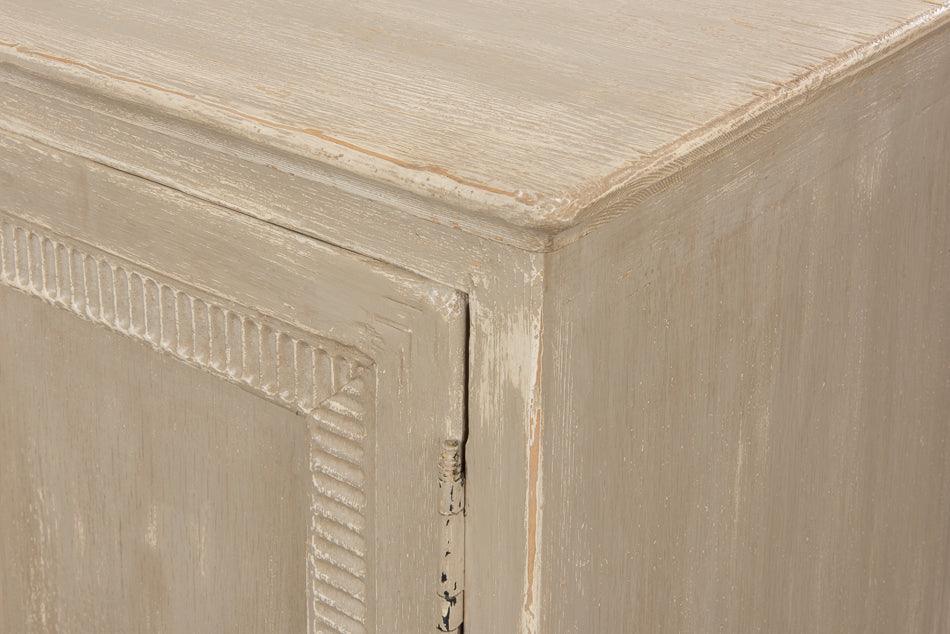 Aged Gray Pie Crust Door Cabinet - Belle Escape