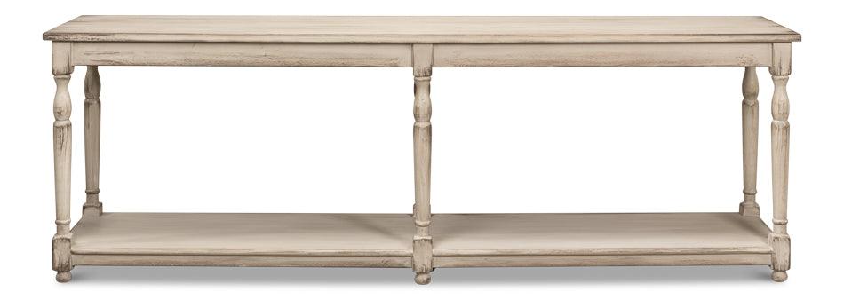 Aged Grey French Country Console Table - Belle Escape